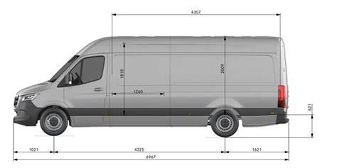 Ložná plocha Sprinter - vizualizace objemu a rozměrů