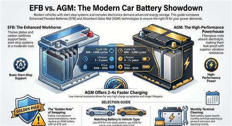 Infografika: Technologie Start-Stop a typy baterií AGM vs EFB