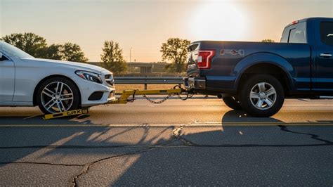 Aerial view of a car with hidden tow bar installation