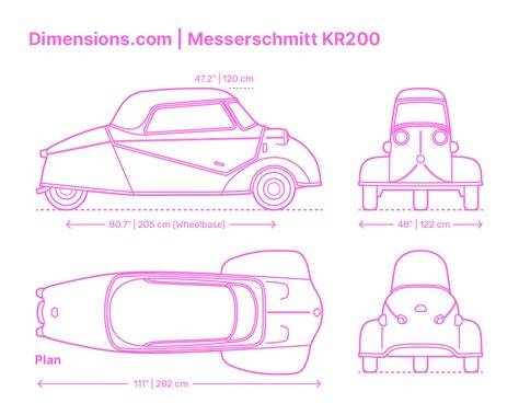 Logo a klíčové rozměry Messerschmitt KR200