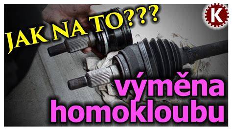 Schéma homokinetického kloubu a poloosy s označením hlavních součástí