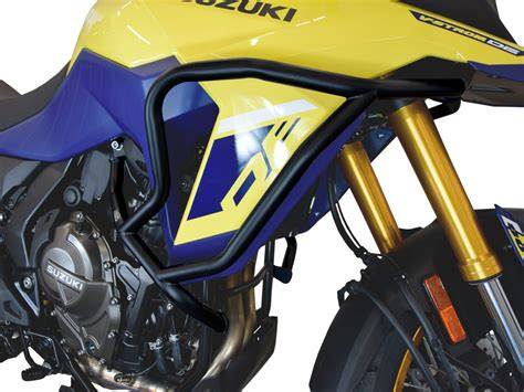 Infografika: Jak padací rám chrání Suzuki V-Strom 2003 v různých situacích
