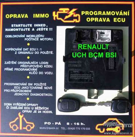 Grafika: obrys systému imobilizéru Renault