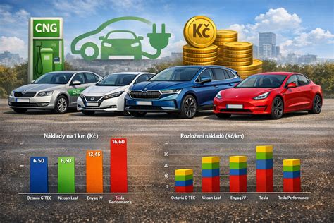 Infografika: náklady na 100 km - elektromobil vs. benzin