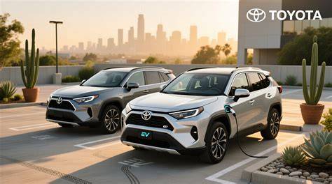 Infografika: Schéma pohonného systému RAV4 Plug-in s EV/HV režimy
