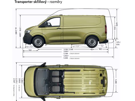 Infografika: základní rozměry výfukového systému VW Transporter T4