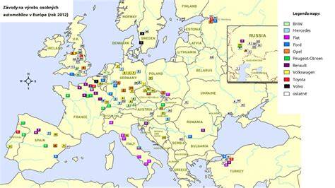 Mapa výroby Opel v Polsku a Evropě