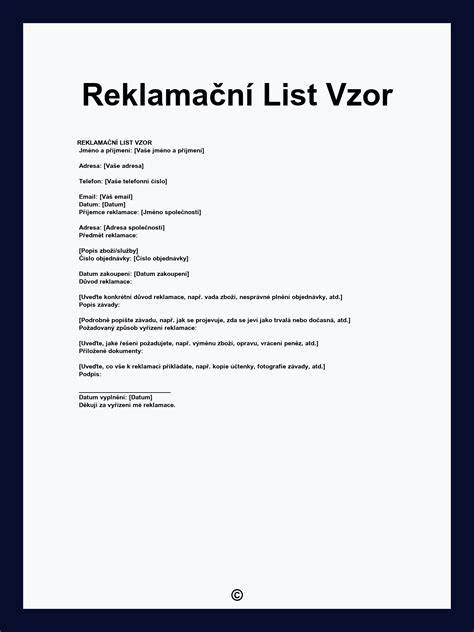 Reklamační dopis vzor - struktura a ilustrace