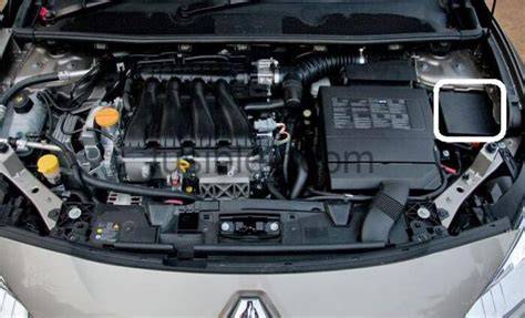 Schéma motorového prostoru Renault Mégane 1.6 16V