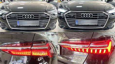 Infografika: Umístění LED osvětlení kliky na dveře Audi A6 C8 a Q8