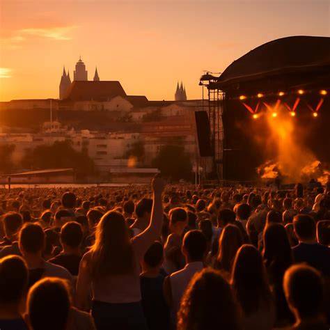 Obrázek ilustrující hudební scénu a festivaly v Praze