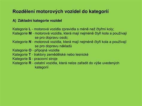 infografika: rozdělení kategorií vozidel na L, M, N, O, T, C, R, S a Z