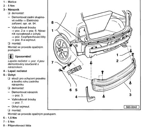 schematika uchycení zadního nárazníku