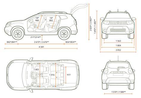 schematické rozměry zadního rámu Dacia Duster