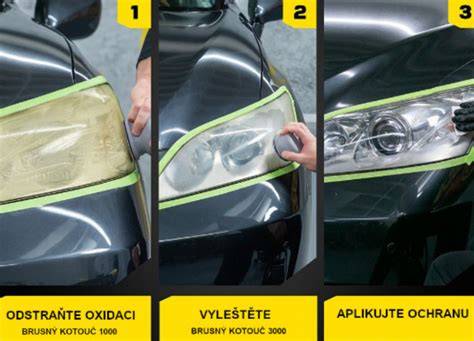 vizuální porovnání světlometů po renovaci