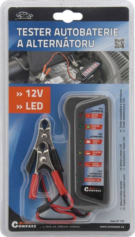 schéma testování autobaterie a alternátoru