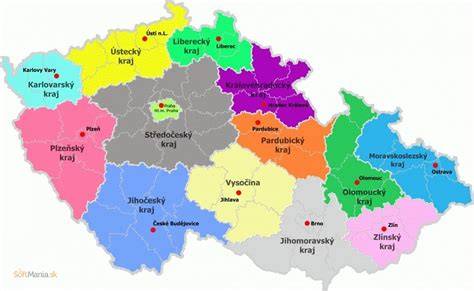 Mapa regionálních vrakovišť v ČR