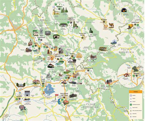 Mapa regionu Kladské pomezí a Nové Město nad Metují