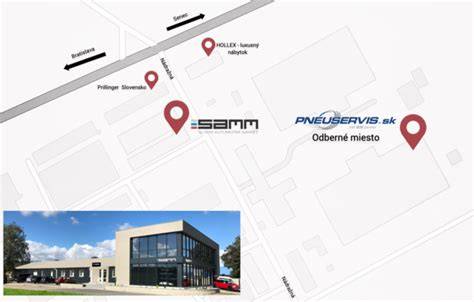 Mapa servisních míst pneuservis jasa strelice