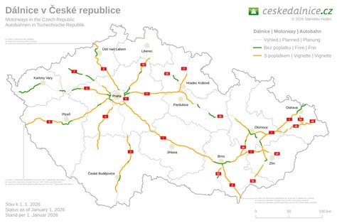 Mapa výjimek z placení dálniční známky