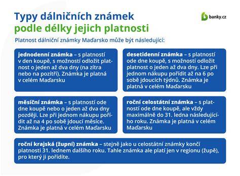 infografika typy dálničních známek a doby platnosti