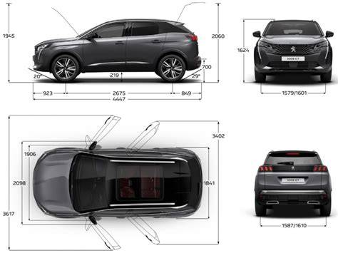 Technicke rozmery Peugeot 3008 a jeho polomer otaceni