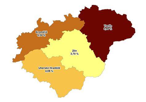 Mapa regionálních pracovišť automechaniků ve Zlínském kraji