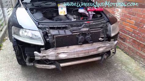 Front view of Audi A6 C6 bumper removal steps