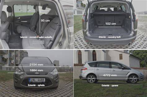 Infografika: Rozmery a objem zavazadlového prostoru Ford Galaxy