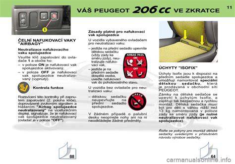 Ukázka výbavy Peugeot 206: ABS, klimatizace, airbagy a komfortní prvky