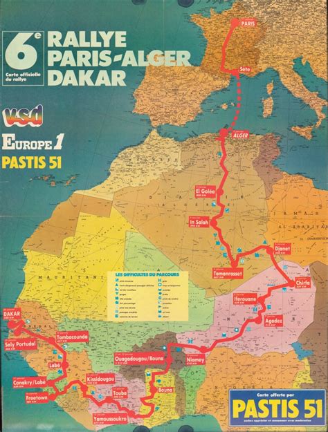 mapa světového rallye Paris-Dakar