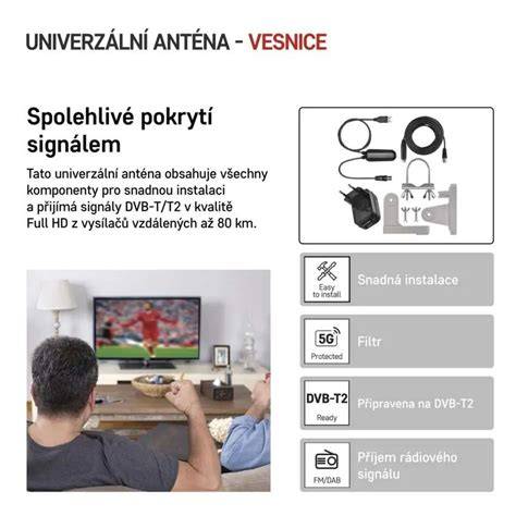 kvalitní HDMI kabel a anténa pro DVB-T2