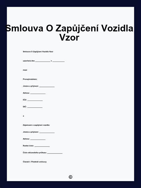 Infografika: Struktura smlouvy o zapůjčení vozidla