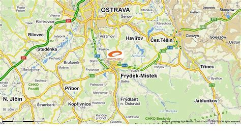 pneuservis ilustrační mapa Frýdek-Místek
