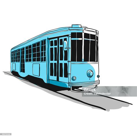 trafik videni tramvaje na krizovatce ilustrace