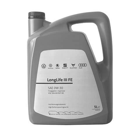 tabulka specifikací oleje vw 507