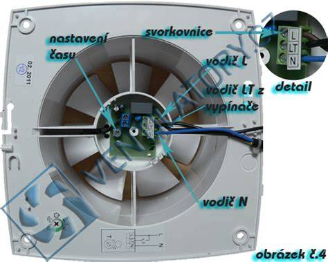 koupelnový ventilátor 100 mm schéma zapojení