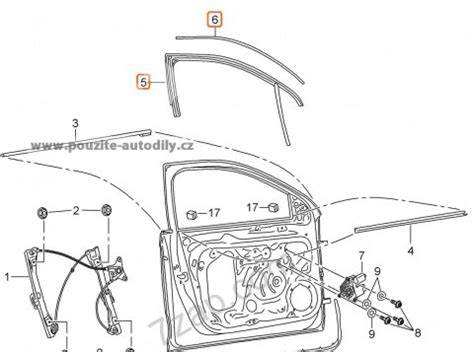 levé přední dveře škoda octavia 1 diagram montáže