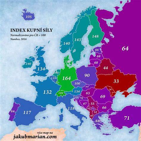 Mapa trendu cen ojetin v Evropě