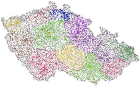 Mapa regionů s vozidly v nabídce a dostupností servisů