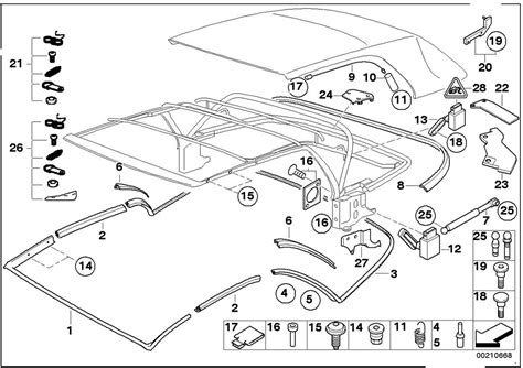 schematic diagram of E36 Cabrio roof mechanism