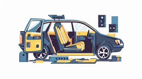 illustration of car dismantling process near Satalice