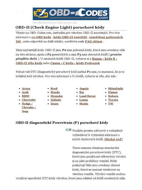 OBD-II diagnostika a chybové kódy (obecný postup)