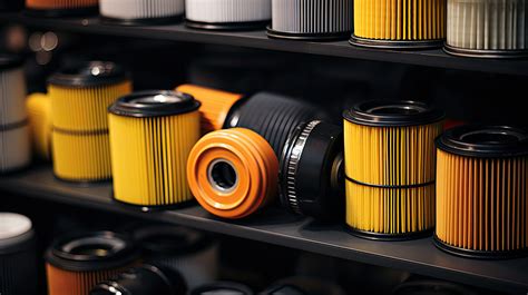 Ilustrace různých typů automobilových filtrů (olejový, vzduchový, palivový, kabinový)