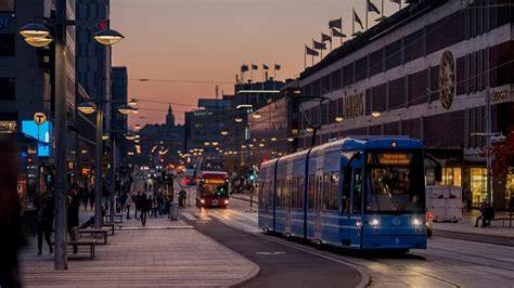 Stockholm hlavní páteř silnic a centra