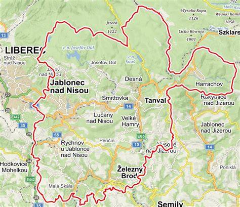 autoskedaci mapy Kokonín Jablonec nad Nisou