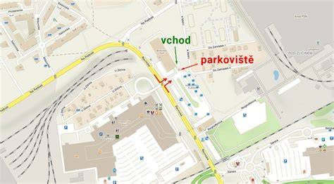 Mapa: umístění prodejny vrakoviště a skladů