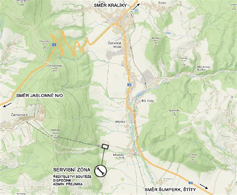 mapa servisu a okolí