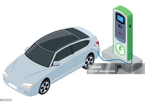Ilustrace elektromobilu na nabíječce