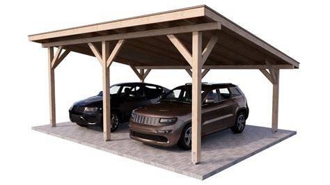 dřevěný carport pro dvě auta